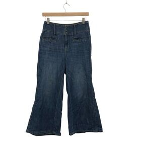 Anthropologie Pilcro Jeans Womens 27 Cropped Wide Leg High Rise Denim Blue